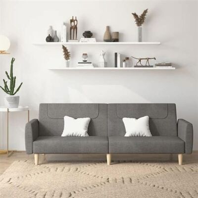 Non communiqué vidaXL Canapé-lit à 2 places gris foncé tissu Gris - Publicité Non communiqué vidaXL Canapé-lit à 2 places gris foncé tissu Gris - Publicité