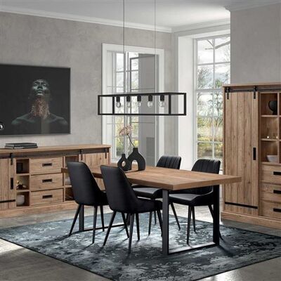 Non communiqué Ensemble Séjour Industriel Complet avec Table 230cm Piètement U - CEDRA - ALTOBUY Marron - Publicité Non communiqué Ensemble Séjour Industriel Complet avec Table 230cm Piètement U - CEDRA - ALTOBUY Marron - Publicité