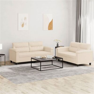 Non communiqué vidaXL Ensemble de canapés 2 pcs avec coussins beige tissu microfibre3202319 Beige - Publicité Non communiqué vidaXL Ensemble de canapés 2 pcs avec coussins beige tissu microfibre3202319 Beige - Publicité