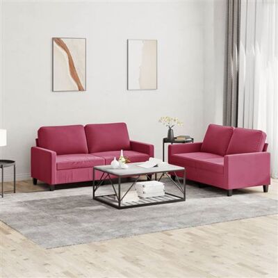 Non communiqué vidaXL Ensemble de canapés 2 pcs avec coussins Rouge bordeaux Velours3201500 Rouge - Publicité Non communiqué vidaXL Ensemble de canapés 2 pcs avec coussins Rouge bordeaux Velours3201500 Rouge - Publicité