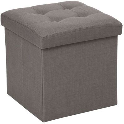 Atmosphera - Pouf coffre pliable Lysandre - L. 38 x H. 38 cm - Gris - LYSANDRE Gris - Publicité Atmosphera - Pouf coffre pliable Lysandre - L. 38 x H. 38 cm - Gris - LYSANDRE Gris - Publicité