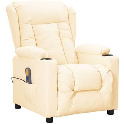 Non communiqué vidaXL Fauteuil de massage inclinable Crème Similicuir Crème - Publicité Non communiqué vidaXL Fauteuil de massage inclinable Crème Similicuir Crème - Publicité