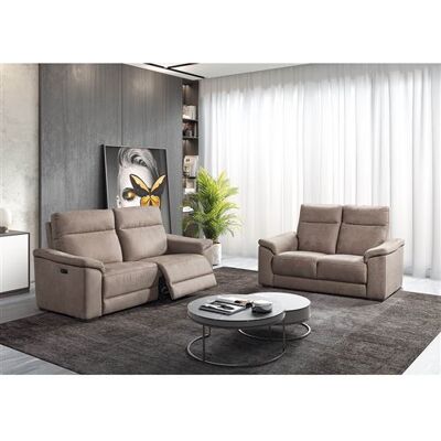 Non communiqué Canapé Relax Electrique 3 Places + Canapé 2 Places Fixe Tissu Taupe - STANLEY - ALTOBUY Gris - Publicité Non communiqué Canapé Relax Electrique 3 Places + Canapé 2 Places Fixe Tissu Taupe - STANLEY - ALTOBUY Gris - Publicité