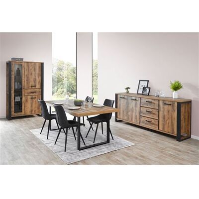 Non communiqué Ensemble Séjour Aspect Bois et Métal avec Table 230cm - KORA - ALTOBUY Marron - Publicité Non communiqué Ensemble Séjour Aspect Bois et Métal avec Table 230cm - KORA - ALTOBUY Marron - Publicité