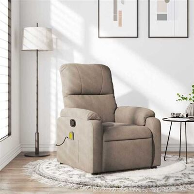 Fauteuil de Massage VidaXL - Microfibre Taupe - Manuel & Vibrations - Publicité Fauteuil de Massage VidaXL - Microfibre Taupe - Manuel & Vibrations - Publicité