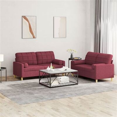 Non communiqué vidaXL Ensemble de canapés 2 pcs avec coussins rouge bordeaux tissu3201296 Rouge - Publicité Non communiqué vidaXL Ensemble de canapés 2 pcs avec coussins rouge bordeaux tissu3201296 Rouge - Publicité