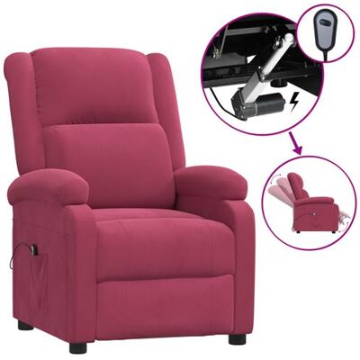 Non communiqué vidaXL Fauteuil inclinable électrique rouge bordeaux velours Rouge - Publicité Non communiqué vidaXL Fauteuil inclinable électrique rouge bordeaux velours Rouge - Publicité