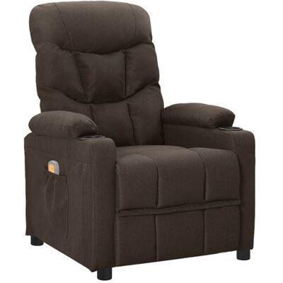 Non communiqué vidaXL Fauteuil de massage Marron foncé Tissu Brun - Publicité Non communiqué vidaXL Fauteuil de massage Marron foncé Tissu Brun - Publicité