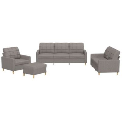 Non communiqué Ensemble de canapés vidaXL 4 pièces avec coussins en Tissu Taupe Taupe - Publicité Non communiqué Ensemble de canapés vidaXL 4 pièces avec coussins en Tissu Taupe Taupe - Publicité