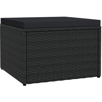 Non communiqué vidaXL Tabouret de jardin avec coussin Noir Résine tressée Noir - Publicité Non communiqué vidaXL Tabouret de jardin avec coussin Noir Résine tressée Noir - Publicité