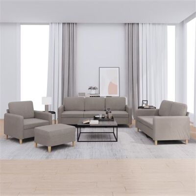 Non communiqué vidaXL 4-delige Loungeset met kussens stof taupe3202069 Taupe - Publicité Non communiqué vidaXL 4-delige Loungeset met kussens stof taupe3202069 Taupe - Publicité