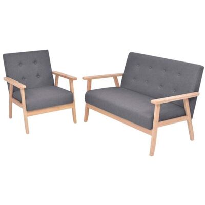 VIDAXL Ensemble de canapés 2 pcs Tissu Gris foncé Gris - Publicité VIDAXL Ensemble de canapés 2 pcs Tissu Gris foncé Gris - Publicité