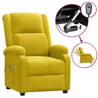 Non communiqué vidaXL Fauteuil électrique de massage Jaune Velours Jaune - Publicité Non communiqué vidaXL Fauteuil électrique de massage Jaune Velours Jaune - Publicité