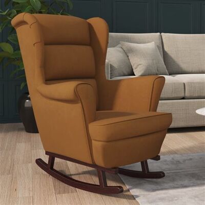 Non communiqué vidaXL Schommelstoel met massief rubberwood poten fluweel bruin329371 Marron - Publicité Non communiqué vidaXL Schommelstoel met massief rubberwood poten fluweel bruin329371 Marron - Publicité