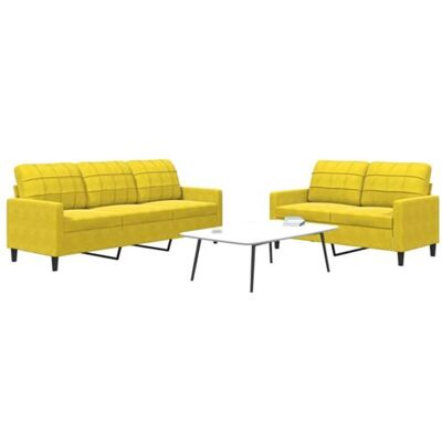 VidaXL - Ensemble de Canapés avec Coussins - Velours Jaune - Mobilier de Salon - Publicité VidaXL - Ensemble de Canapés avec Coussins - Velours Jaune - Mobilier de Salon - Publicité