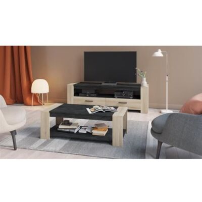 Non communiqué Ensemble salon SHEFFIELD composé de : Table basse double plateau supérieur et inférieur - Publicité Non communiqué Ensemble salon SHEFFIELD composé de : Table basse double plateau supérieur et inférieur - Publicité