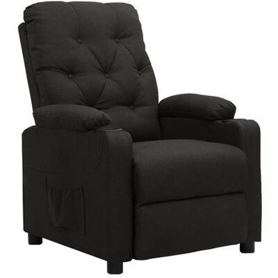 Non communiqué vidaXL Fauteuil inclinable Noir Tissu Noir - Publicité Non communiqué vidaXL Fauteuil inclinable Noir Tissu Noir - Publicité