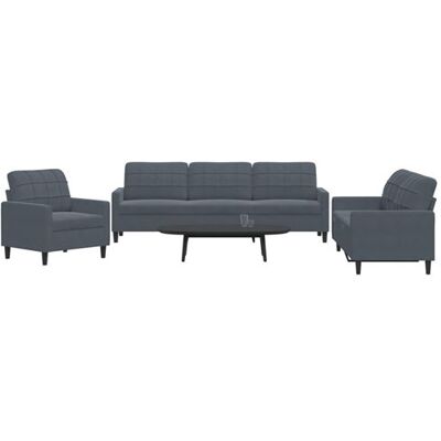 Non communiqué vidaXL 3-delige Loungeset met kussens fluweel donkergrijs3278432 Gris - Publicité Non communiqué vidaXL 3-delige Loungeset met kussens fluweel donkergrijs3278432 Gris - Publicité