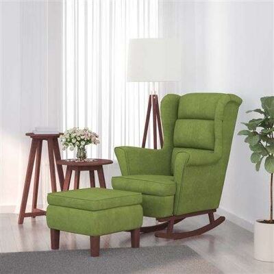 Fauteuil Vert Clair VIDAXL avec Ottoman - Mobilier Relaxant - Publicité Fauteuil Vert Clair VIDAXL avec Ottoman - Mobilier Relaxant - Publicité