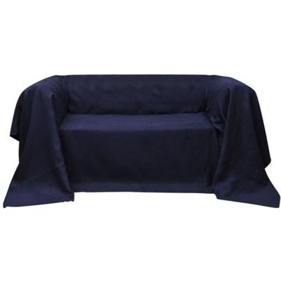 vidaXL Housse de canapé Micro-suède Bleu marine 210x280 cm Bleu - Publicité vidaXL Housse de canapé Micro-suède Bleu marine 210x280 cm Bleu - Publicité