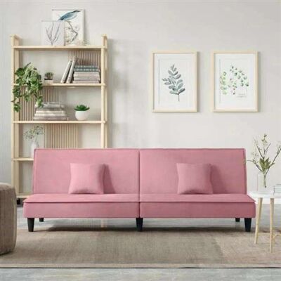 Non communiqué Canape convertible vidaxl 2 places en velours rose 89 x 200 x 33 cm rose - Publicité Non communiqué Canape convertible vidaxl 2 places en velours rose 89 x 200 x 33 cm rose - Publicité