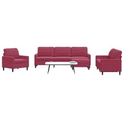 Ensemble de Canapés - Velours Rouge Tinto - Confortable et Moderne - Publicité Ensemble de Canapés - Velours Rouge Tinto - Confortable et Moderne - Publicité