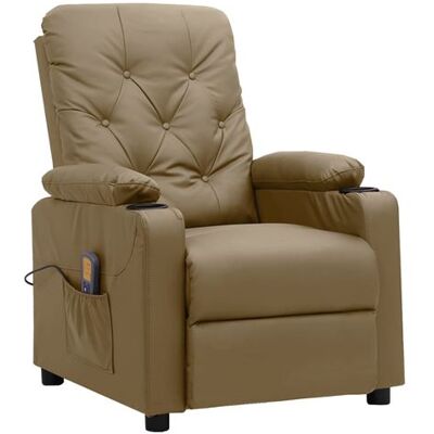 Non communiqué vidaXL Fauteuil de massage inclinable Cappuccino Similicuir Brun - Publicité Non communiqué vidaXL Fauteuil de massage inclinable Cappuccino Similicuir Brun - Publicité