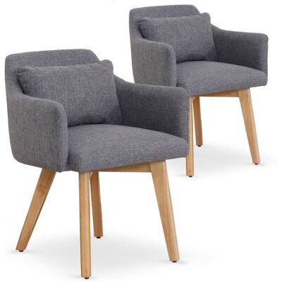 CôtéCosy Lot de 2 Fauteuils Scandinave "Alan" 70cm Gris Clair Gris - Publicité CôtéCosy Lot de 2 Fauteuils Scandinave "Alan" 70cm Gris Clair Gris - Publicité