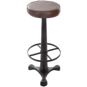 Non communiqué Tabouret de bar en cuir et fer coloris marron - Dim : L.36 x l. 36 x H.80 cm -PEGANE Marron - Publicité