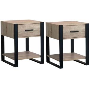Non communiqué Lot de 2 tables de chevet ONYX 1 tiroir avec tablette bois et noir Bois - Publicité Non communiqué Lot de 2 tables de chevet ONYX 1 tiroir avec tablette bois et noir Bois - Publicité