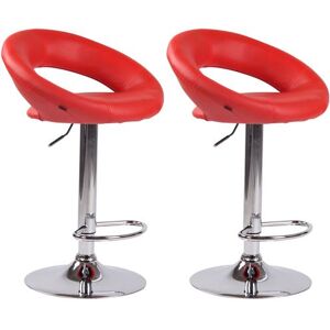 Non communiqué CLP Lot de 2 Tabourets de bar Olinda en similicuir hauteur réglable et siège pivotant , Rouge/Chrome Rouge - Publicité Non communiqué CLP Lot de 2 Tabourets de bar Olinda en similicuir hauteur réglable et siège pivotant , Rouge/Chrome Rouge - Publicité