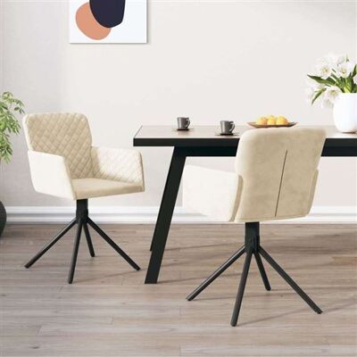 VIDAXL - 2-pack - Velvet - Cream - Dining Chairs - Publicité VIDAXL - 2-pack - Velvet - Cream - Dining Chairs - Publicité