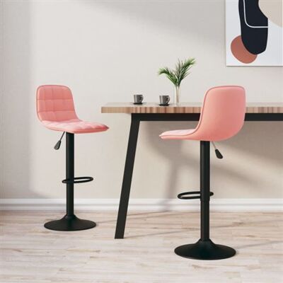 Non communiqué Tabourets de bar lot de 2 rose velours Rose - Publicité Non communiqué Tabourets de bar lot de 2 rose velours Rose - Publicité