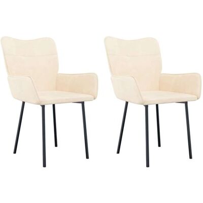 vidaXL - Altro - Cream - Velvet - Dining Chairs - Publicité vidaXL - Altro - Cream - Velvet - Dining Chairs - Publicité