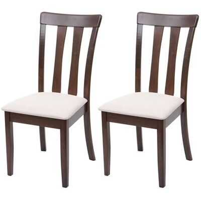 Non communiqué 2x chaise de salle à manger MENDLER HWC-G46, tissu, en bois massif châssis foncé, beige Beige - Publicité Non communiqué 2x chaise de salle à manger MENDLER HWC-G46, tissu, en bois massif châssis foncé, beige Beige - Publicité