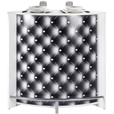Simmob Meuble Bar Comptoir Cuisine Blanc 107 cm - Capitons 911 - L 106.9 x l 53.3 x H 104.8 cm Blanc - Publicité Simmob Meuble Bar Comptoir Cuisine Blanc 107 cm - Capitons 911 - L 106.9 x l 53.3 x H 104.8 cm Blanc - Publicité