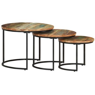 Non communiqué vidaXL 3-delige Tafeltjesset massief gerecycled hout338003 Brun - Publicité Non communiqué vidaXL 3-delige Tafeltjesset massief gerecycled hout338003 Brun - Publicité