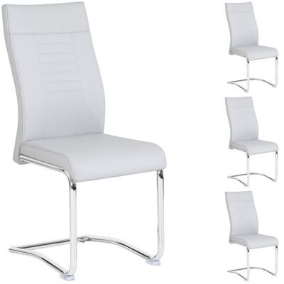 Idimex Lot de 4 chaises de salle à manger LOANO - Gris Gris - Publicité Idimex Lot de 4 chaises de salle à manger LOANO - Gris Gris - Publicité