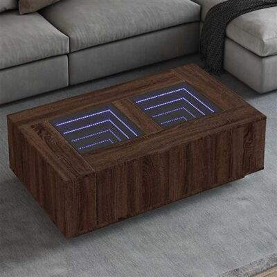 vidaXL Table basse Chêne Marron avec LED - Meubles Salon - Publicité vidaXL Table basse Chêne Marron avec LED - Meubles Salon - Publicité