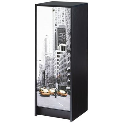 Simmob Classeur à Rideau Noir 5 Etagères Serrure L 37.8 H 103.8 P 38.4 cm - Scene New York 504 - L 37.8 x l 38.4 x H 103.8 cm Noir - Publicité Simmob Classeur à Rideau Noir 5 Etagères Serrure L 37.8 H 103.8 P 38.4 cm - Scene New York 504 - L 37.8 x l 38.4 x H 103.8 cm Noir - Publicité