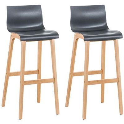 CLP Ensemble de 2 Tabourets Hoover Natura - Plastique & Bois - Design Moderne - Publicité CLP Ensemble de 2 Tabourets Hoover Natura - Plastique & Bois - Design Moderne - Publicité
