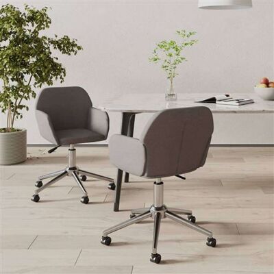 Chaises de salle à manger pivotantes VIDAXL - 2 pièces - Gris foncé - Publicité Chaises de salle à manger pivotantes VIDAXL - 2 pièces - Gris foncé - Publicité