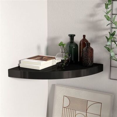 Non communiqué Étagère d angle flottante noir 35x35x3,8 cm MDF Noir - Publicité Non communiqué Étagère d angle flottante noir 35x35x3,8 cm MDF Noir - Publicité