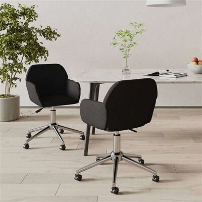 vidaXL Chaises de salle à manger pivotantes - Noir - Lot de 2 - Publicité vidaXL Chaises de salle à manger pivotantes - Noir - Lot de 2 - Publicité