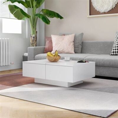 Non communiqué Table basse Blanc 90x60x31 cm Aggloméré Blanc - Publicité Non communiqué Table basse Blanc 90x60x31 cm Aggloméré Blanc - Publicité