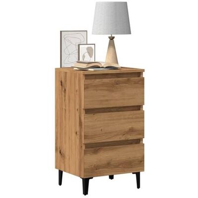 vidaXL Armoire de lit avec pieds en métal - Chêne artisanal 40x35x69 cm - Publicité vidaXL Armoire de lit avec pieds en métal - Chêne artisanal 40x35x69 cm - Publicité