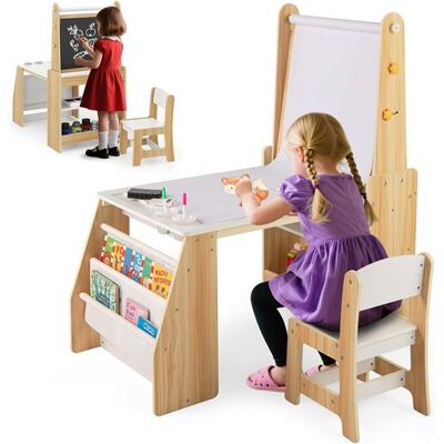 Non communiqué Giantex Bureau et Chaises pour Enfants avec Chevalet, Tableau Blanc et Tableau Noir Bois - Publicité Non communiqué Giantex Bureau et Chaises pour Enfants avec Chevalet, Tableau Blanc et Tableau Noir Bois - Publicité