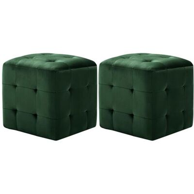 Non communiqué 2 pcs Tables de chevet Vert 30x30x30 cm Tissu velours Vert - Publicité Non communiqué 2 pcs Tables de chevet Vert 30x30x30 cm Tissu velours Vert - Publicité