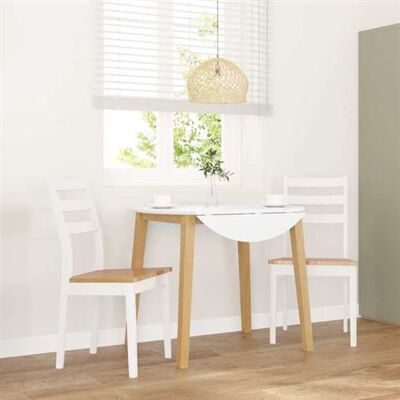 vidaXL Chaises de salle à manger en bois de caoutchouc blanc - 2 pièces - Publicité vidaXL Chaises de salle à manger en bois de caoutchouc blanc - 2 pièces - Publicité