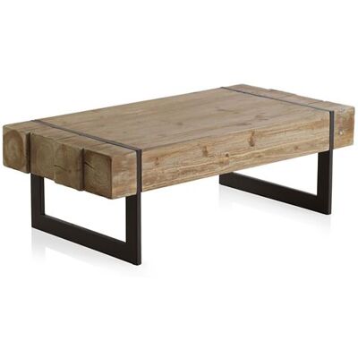 Non communiqué Table basse en bois de sapin coloris naturel et pieds en métal noir - Longueur 120 x Hauteur 40 x Largeur 60 cm Bois - Publicité Non communiqué Table basse en bois de sapin coloris naturel et pieds en métal noir - Longueur 120 x Hauteur 40 x Largeur 60 cm Bois - Publicité
